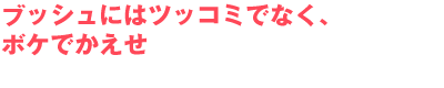 ブッシュにはツッコミでなく、ボケでかえせ