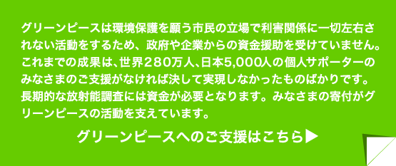 グリンピースへの支援のお願い。