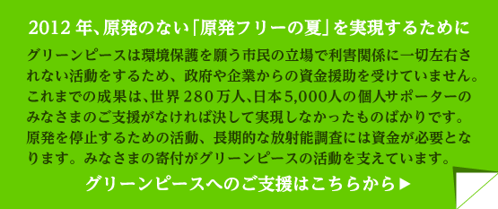 グリンピースへの支援のお願い。